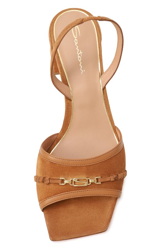 Замшевые босоножки Santoni WHPG72130HA2NULD Коричневый  WHPG72130HA2NULD Фото 6