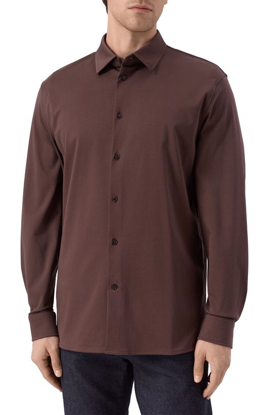 Хлопковая рубашка 12 STOREEZ 133428 Коричневый  133428 Фото 3