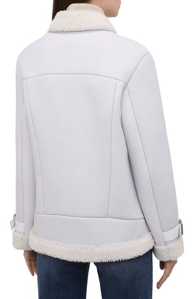 Дубленка из овчины MASLOV белого цвета по цене 215010 руб., арт. WS250, фото 4 Дубленка из овчины MASLOV, арт. WS250, фото 4