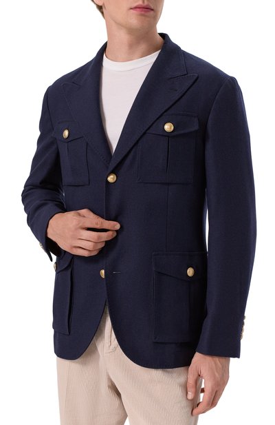Пиджак из шерсти и шелка BRUNELLO CUCINELLI, арт. MN4857BDD, фото 5