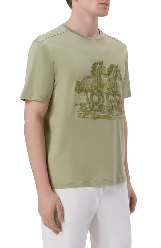 Хлопковая футболка Stefano Ricci MNH6205360/TE0001 Зелёный  MNH6205360/TE0001 Фото 3