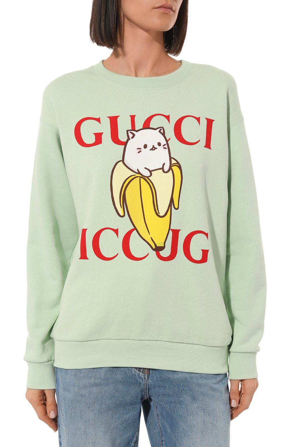 Хлопковый свитшот GUCCI зеленого цвета по цене 113760 руб., арт. 617964 XJDGS, фото 3 Хлопковый свитшот GUCCI, арт. 617964 XJDGS, фото 3