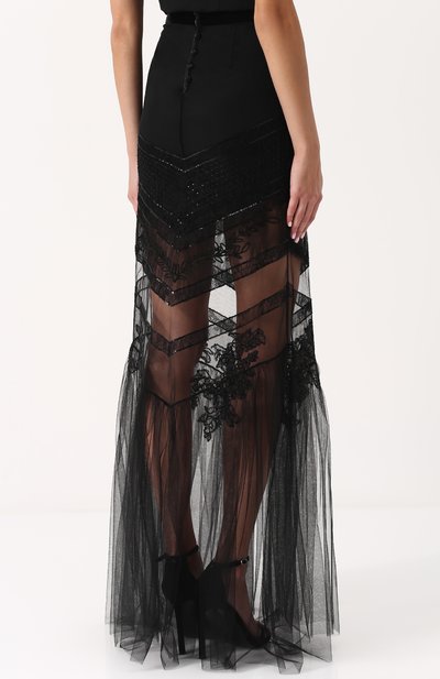 Прозрачная юбка-макси с вышивкой LA PERLA, арт. 0010690, фото 4