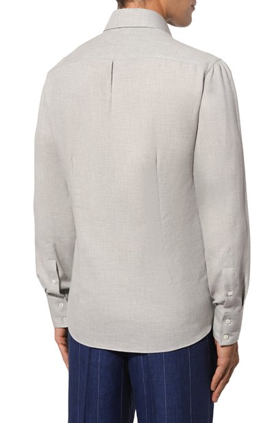 Рубашка из хлопка и кашемира BRUNELLO CUCINELLI, арт. MY6121718, фото 4