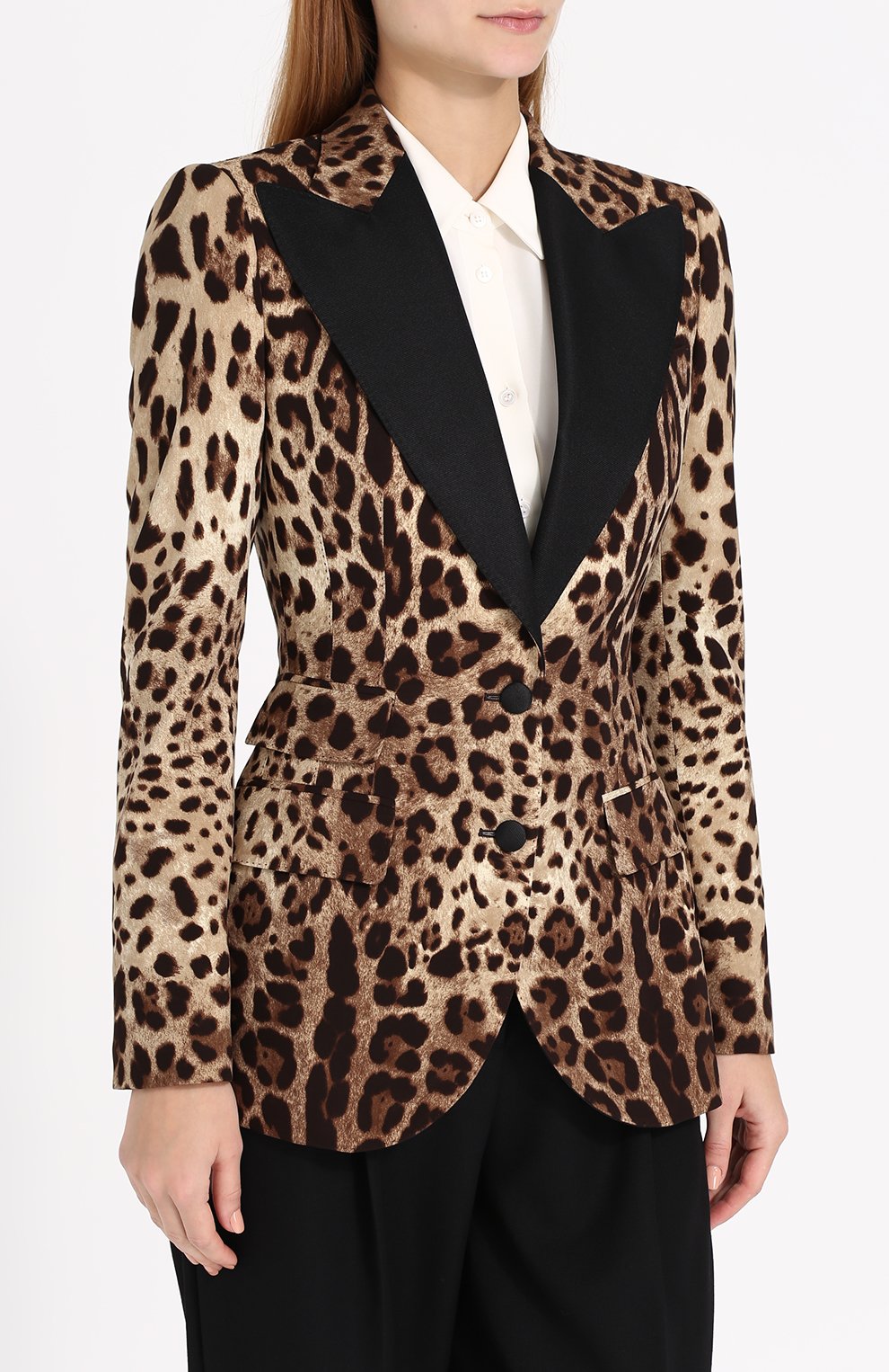 Приталенный жакет с леопардовым принтом DOLCE & GABBANA леопардового цвета по цене 315000 руб., арт. 0102/F29Z8T/FSADD, фото 3 Приталенный жакет с леопардовым принтом DOLCE & GABBANA, арт. 0102/F29Z8T/FSADD, фото 3