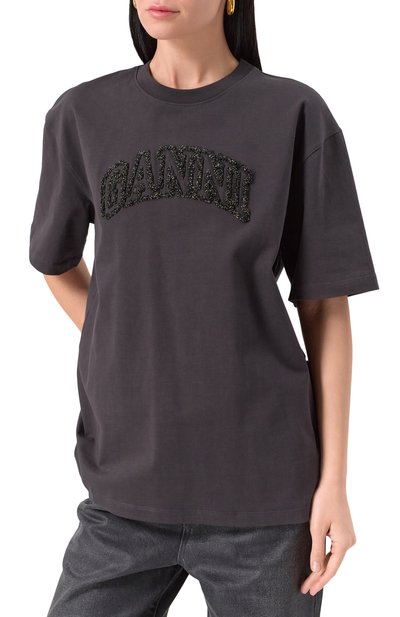 Хлопковая футболка GANNI, арт. T4095, фото 3