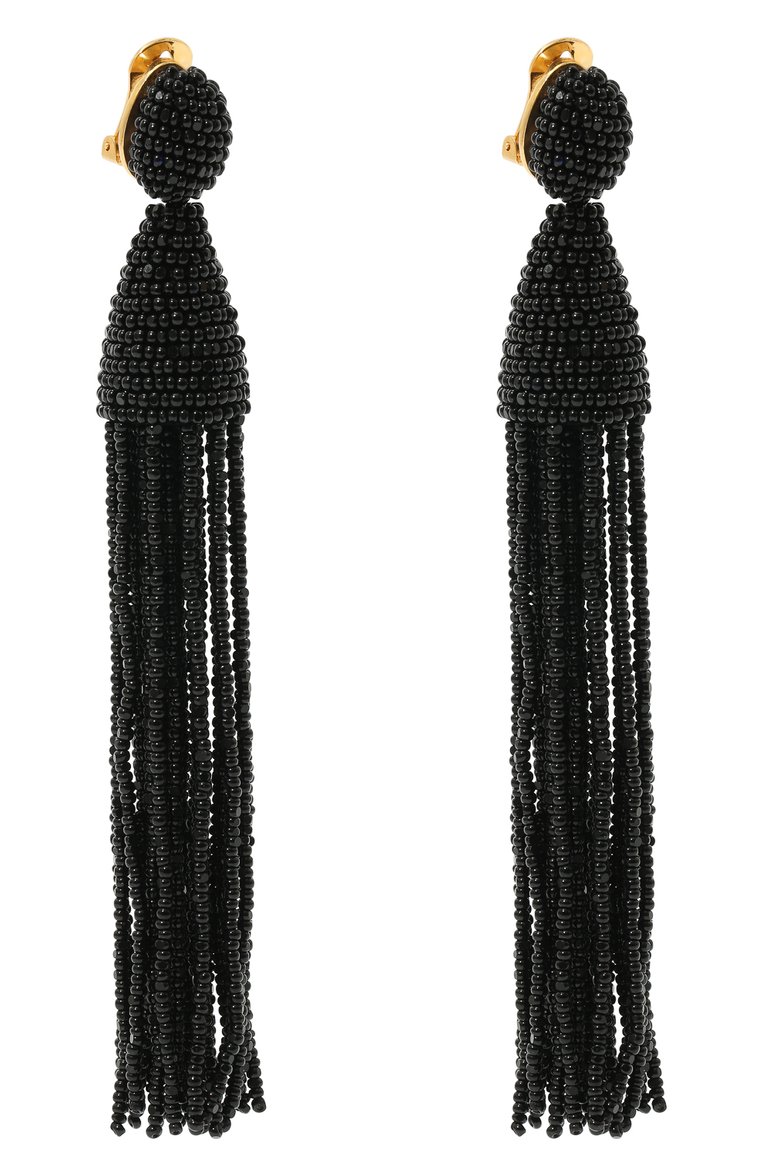 Серьги-клипсы из бисера OSCAR DE LA RENTA, арт. 0J101BLK, фото 1