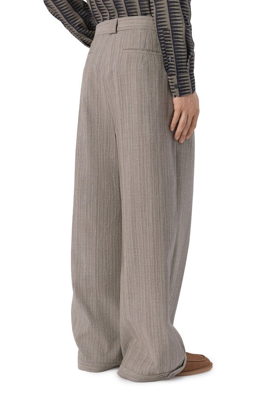 Брюки из шерсти и хлопка Emporio Armani EM005615/TE20603 Бежевый  EM005615/TE20603 Фото 4