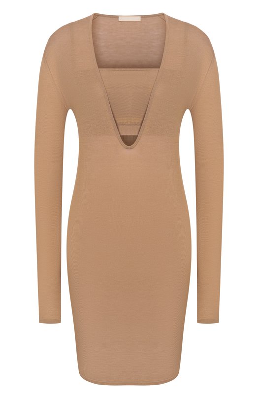 Платье из шелка и хлопка 12 STOREEZ 136948 Коричневый 136948