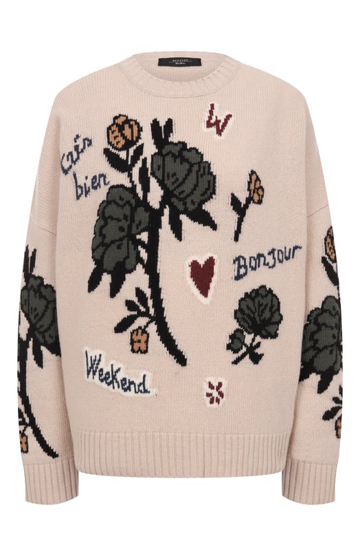 Шерстяной свитер Weekend Max Mara PAVIDI Кремовый PAVIDI