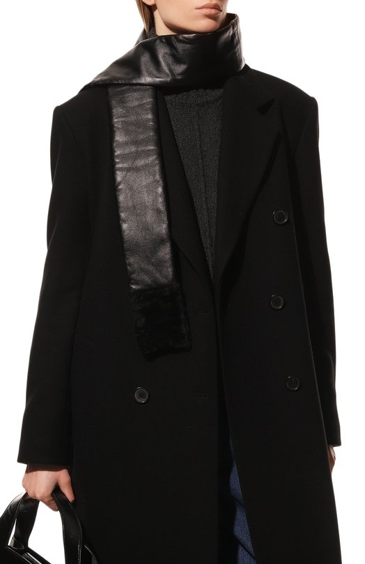 Кожаный шарф DROMe Чёрный, фото 2