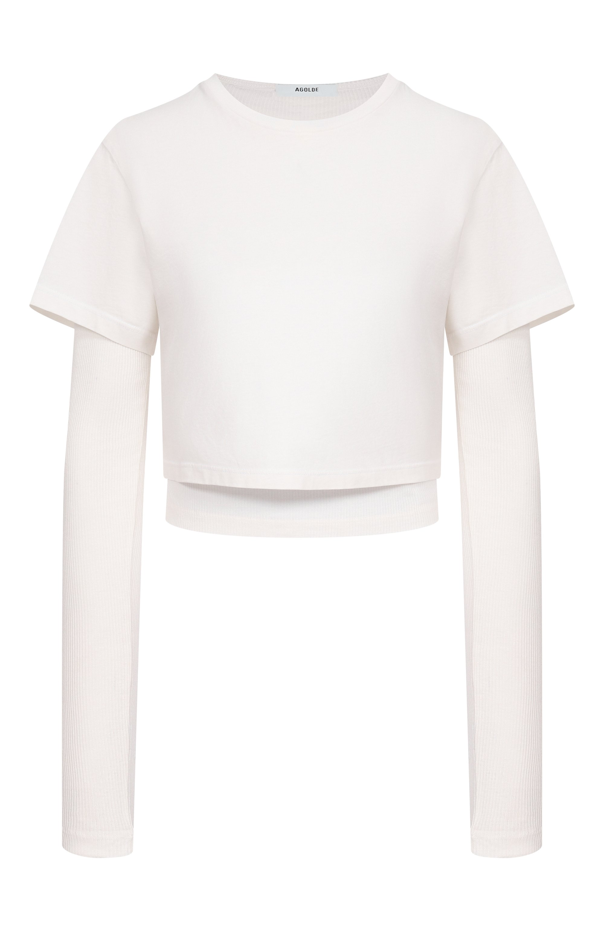 Хлопковый лонгслив AGOLDE белого цвета по цене 29950 руб., арт. A74241611, фото 1 Хлопковый лонгслив AGOLDE, арт. A74241611, фото 1