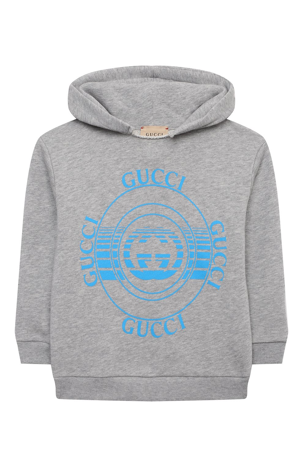 Хлопковое худи GUCCI серого цвета по цене 24450 руб., арт. 548305/XJC7E, фото 1 Хлопковое худи GUCCI, арт. 548305/XJC7E, фото 1