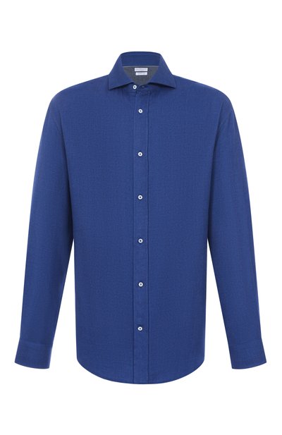 Мужская рубашка из хлопка и лиоцелла BRUNELLO CUCINELLI, арт. MY6370627W