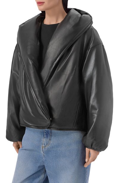 Кожаная куртка ALAIA черного цвета по цене 847000 руб., арт. AA9V1247C228C, фото 3 Кожаная куртка ALAIA, арт. AA9V1247C228C, фото 3