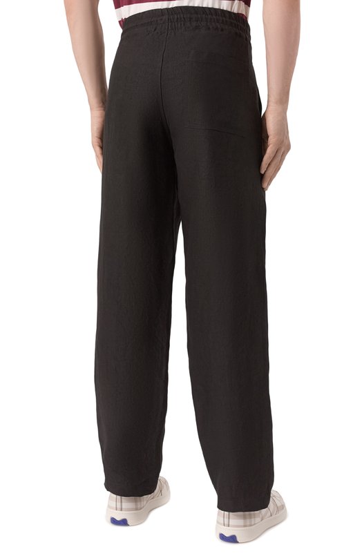 Льняные брюки Burberry 8106782 Чёрный  8106782 Фото 4