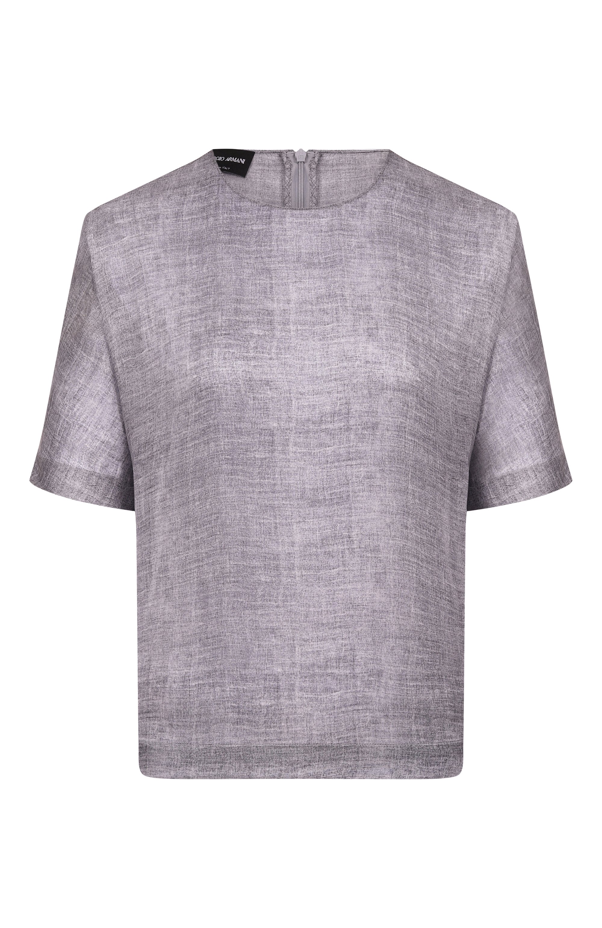 Шелковый топ GIORGIO ARMANI синего цвета по цене 131000 руб., арт. GW000772/TE13902, фото 1 Шелковый топ GIORGIO ARMANI, арт. GW000772/TE13902, фото 1