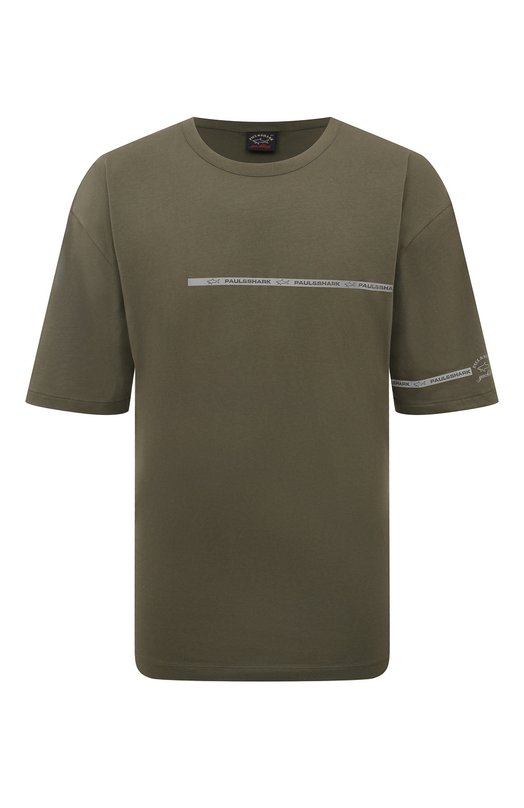 Хлопковая футболка Paul&Shark 23411033 Хаки 23411033