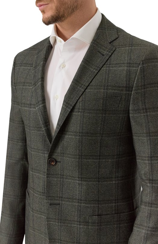Шерстяной пиджак Corneliani 266002-2616216 Зелёный  266002-2616216 Фото 7