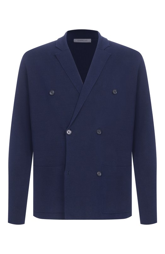 Хлопковый пиджак Corneliani 25M594-2525155 Синий 25M594-2525155