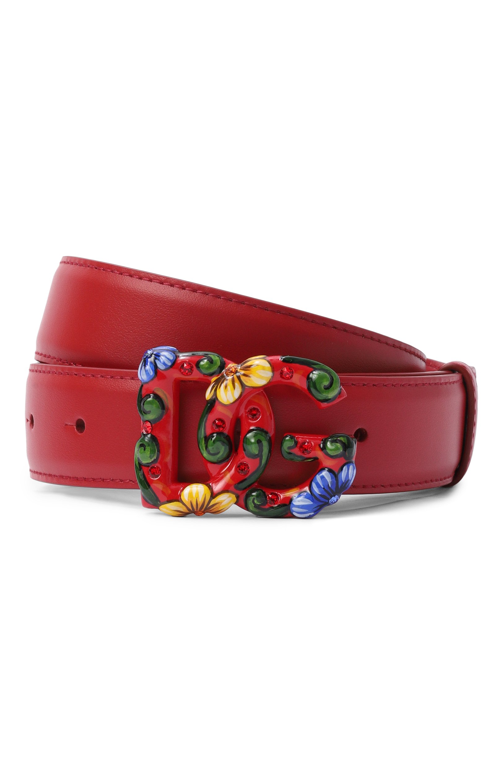 Кожаный ремень DOLCE & GABBANA красного цвета по цене 99650 руб., арт. BE1712/A0634, фото 1 Кожаный ремень DOLCE & GABBANA, арт. BE1712/A0634, фото 1