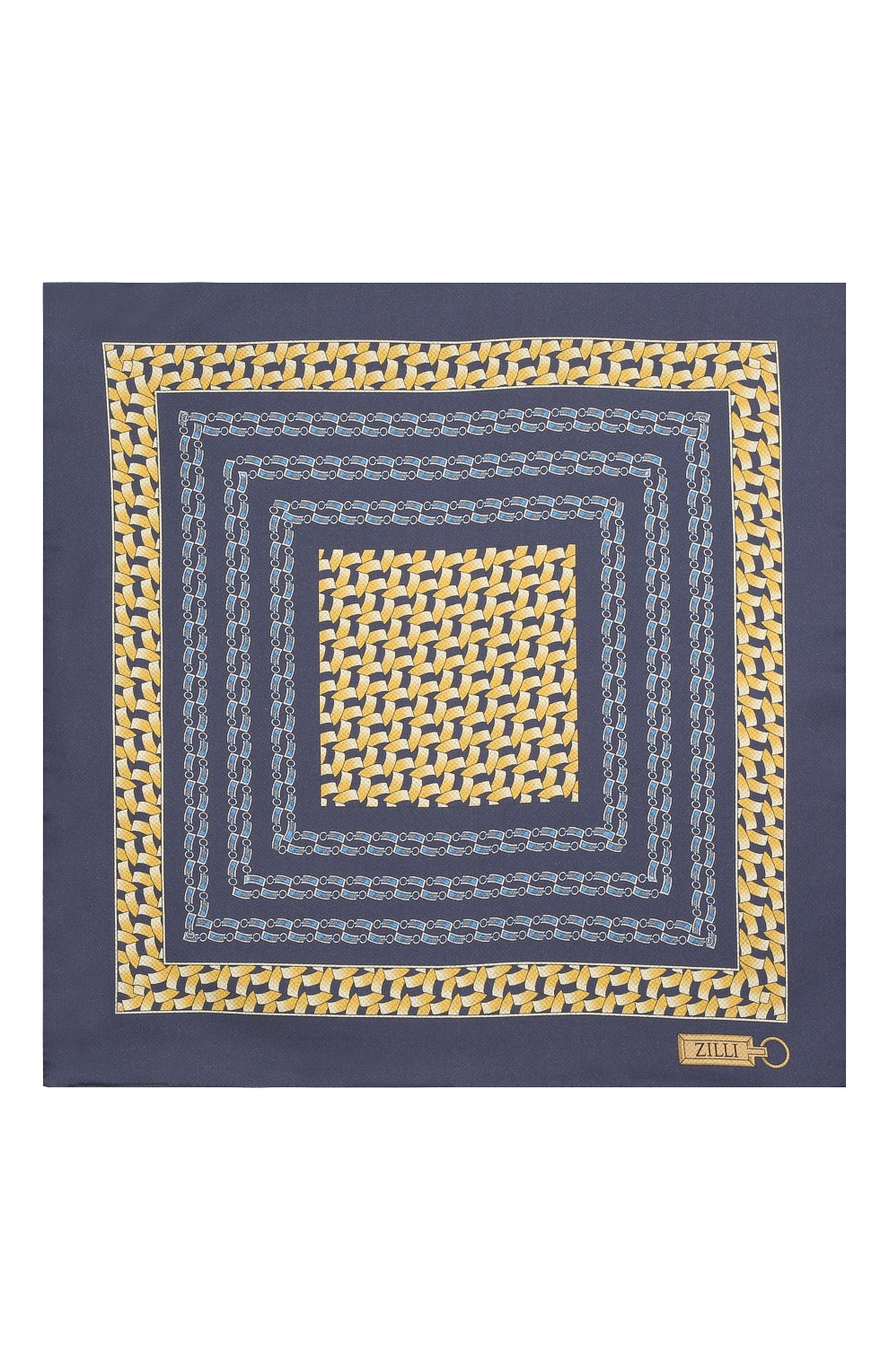 Шелковый платок ZILLI синего цвета по цене 8995 руб., арт. 51600/HANDKERCHIEF, фото 3 Шелковый платок ZILLI, арт. 51600/HANDKERCHIEF, фото 3
