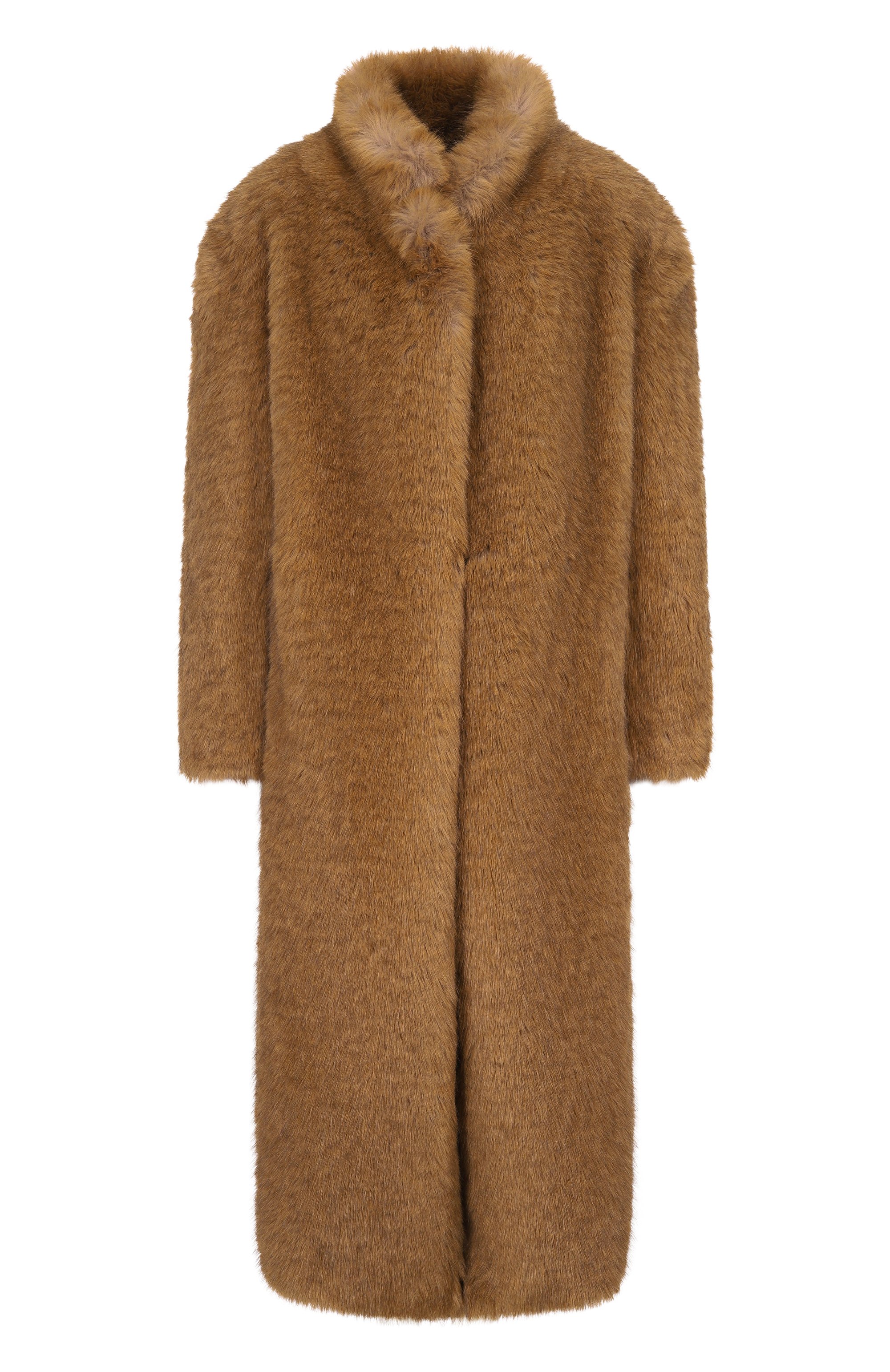 Шуба из экомеха MSGM темно-бежевого цвета по цене 125500 руб., арт. 3942MDC09/257822, фото 1 Шуба из экомеха MSGM, арт. 3942MDC09/257822, фото 1