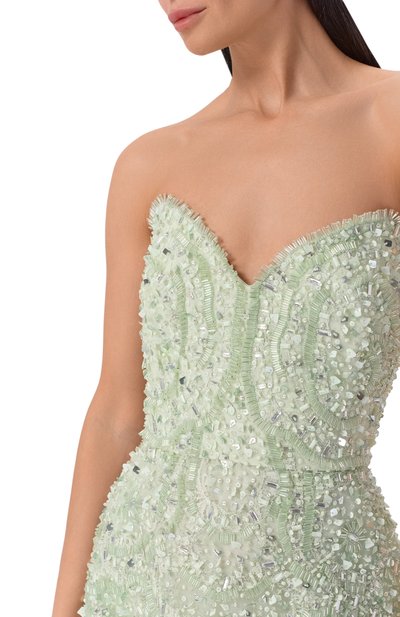 Платье с отделкой стразами ELIE SAAB светло-зеленого цвета по цене 1930000 руб., арт. D1186NS26/BE072, фото 4 Платье с отделкой стразами ELIE SAAB, арт. D1186NS26/BE072, фото 4