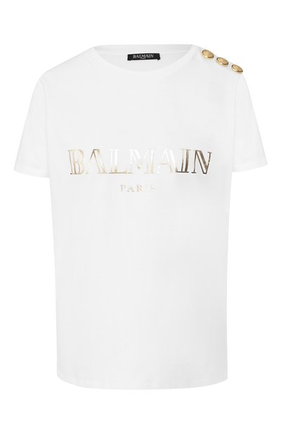 Женская хлопковая футболка BALMAIN, арт. RF11077/I042