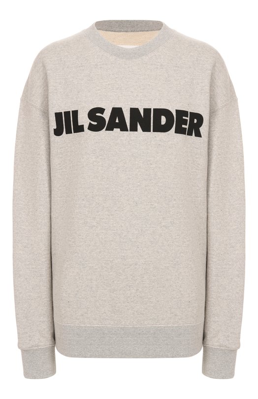 Хлопковый свитшот Jil Sander J53GU0003/J20010 Серый J53GU0003/J20010