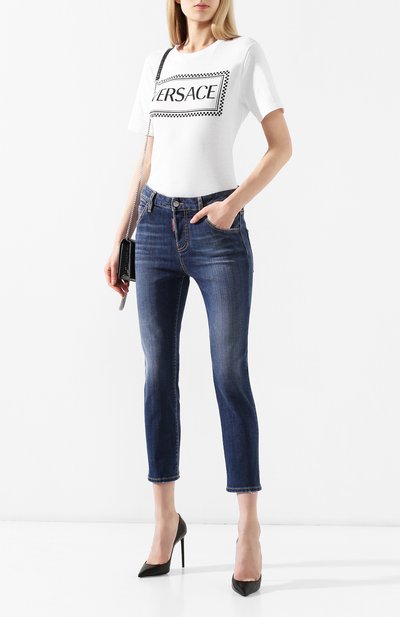 Джинсы DSQUARED2 темно-синего цвета по цене 31150 руб., арт. S75LB0229/S30664, фото 2 Джинсы DSQUARED2, арт. S75LB0229/S30664, фото 2