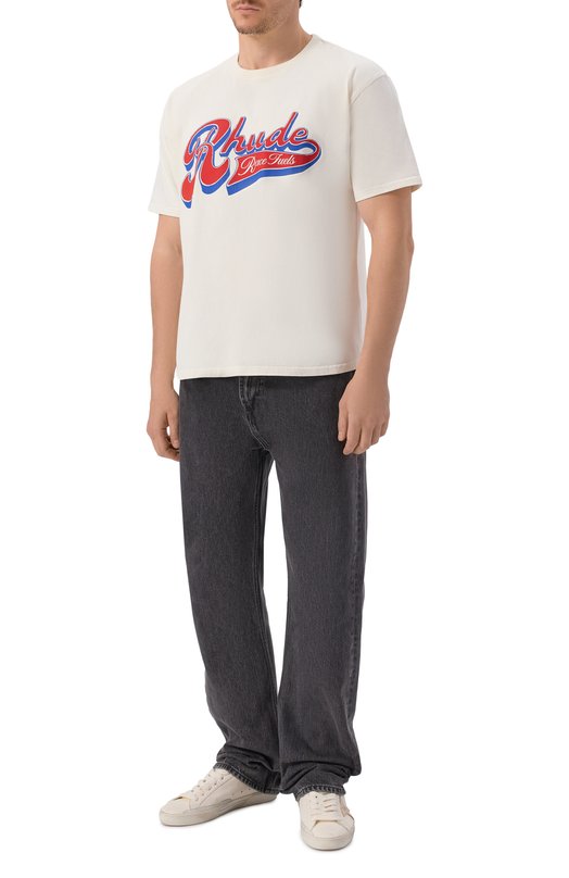 Хлопковая футболка Rhude RHSS26TT03012 Кремовый  RHSS26TT03012 Фото 2