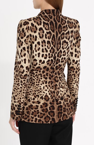 Приталенный жакет с леопардовым принтом DOLCE & GABBANA леопардового цвета по цене 315000 руб., арт. 0102/F29Z8T/FSADD, фото 4 Приталенный жакет с леопардовым принтом DOLCE & GABBANA, арт. 0102/F29Z8T/FSADD, фото 4