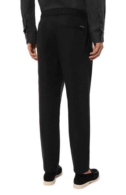 Льняные брюки Dolce & Gabbana GVZAET/GG862 Чёрный  GVZAET/GG862 Фото 4