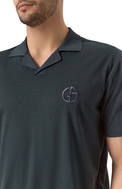 Поло из хлопка и кашемира GIORGIO ARMANI, арт. GM001244/TE11706, фото 5