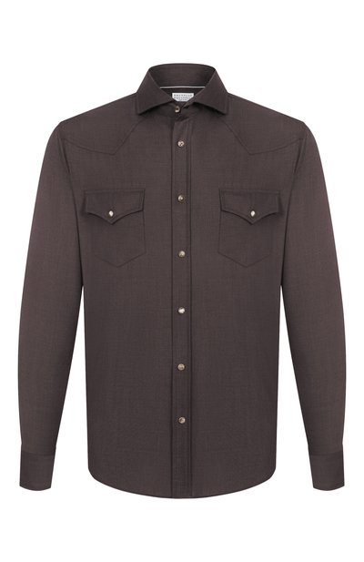 Мужская шерстяная рубашка BRUNELLO CUCINELLI, арт. MM6704008