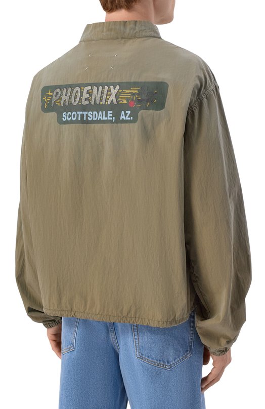 Хлопковая куртка Maison Margiela S50AM0651/M35046 Хаки  S50AM0651/M35046 Фото 4