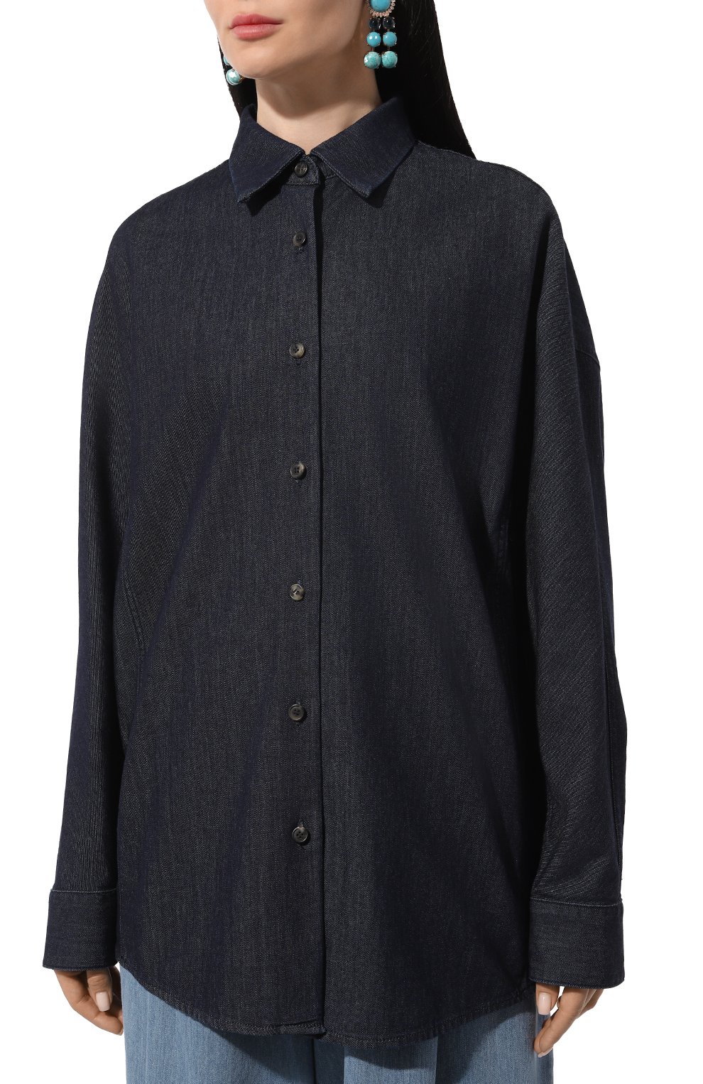 Джинсовая рубашка DRIES VAN NOTEN темно-синего цвета по цене 46050 руб., арт. 010718-8431, фото 3 Джинсовая рубашка DRIES VAN NOTEN, арт. 010718-8431, фото 3