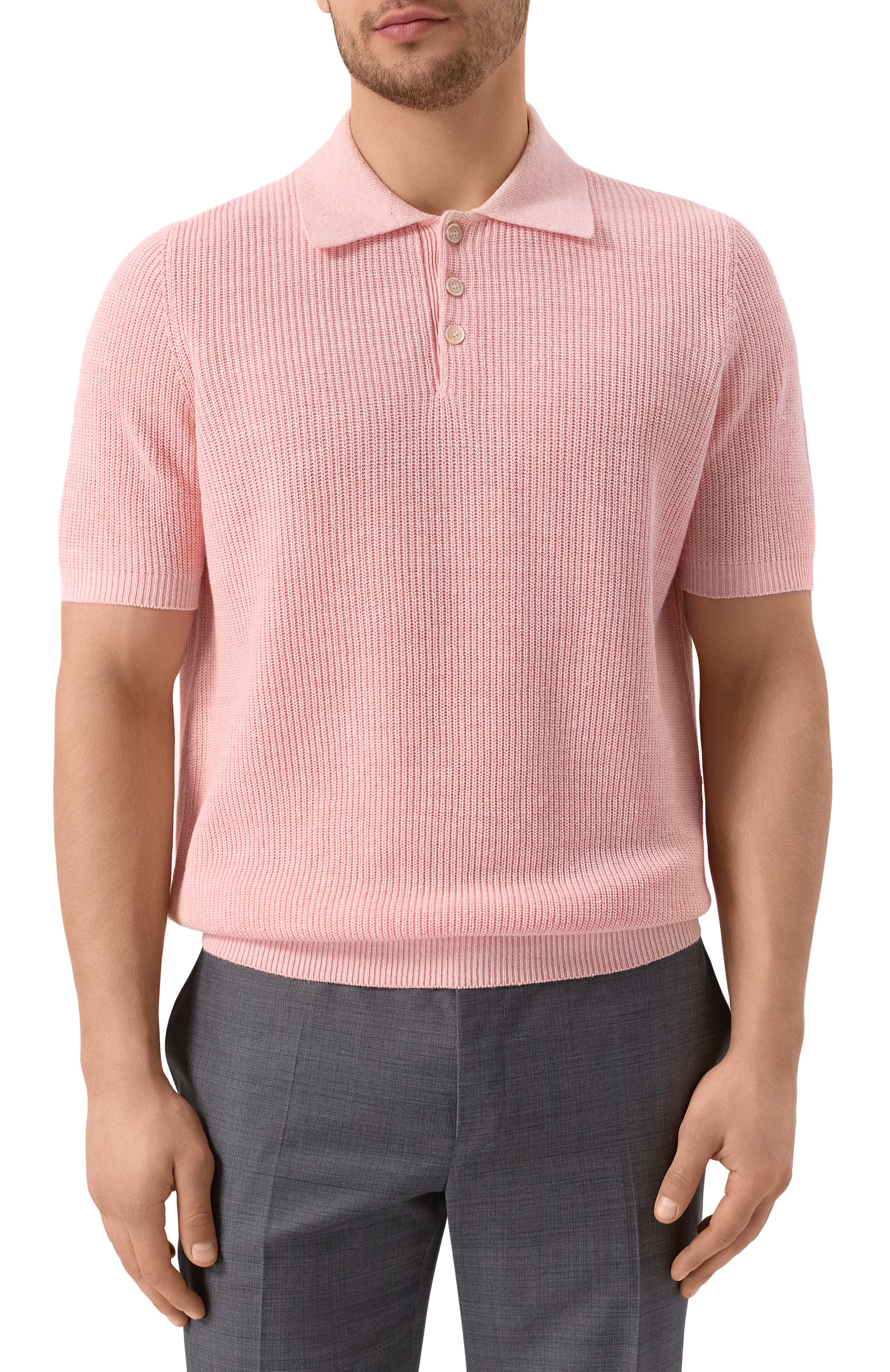 Поло изо льна и хлопка BRUNELLO CUCINELLI, арт. M2L707715, фото 3