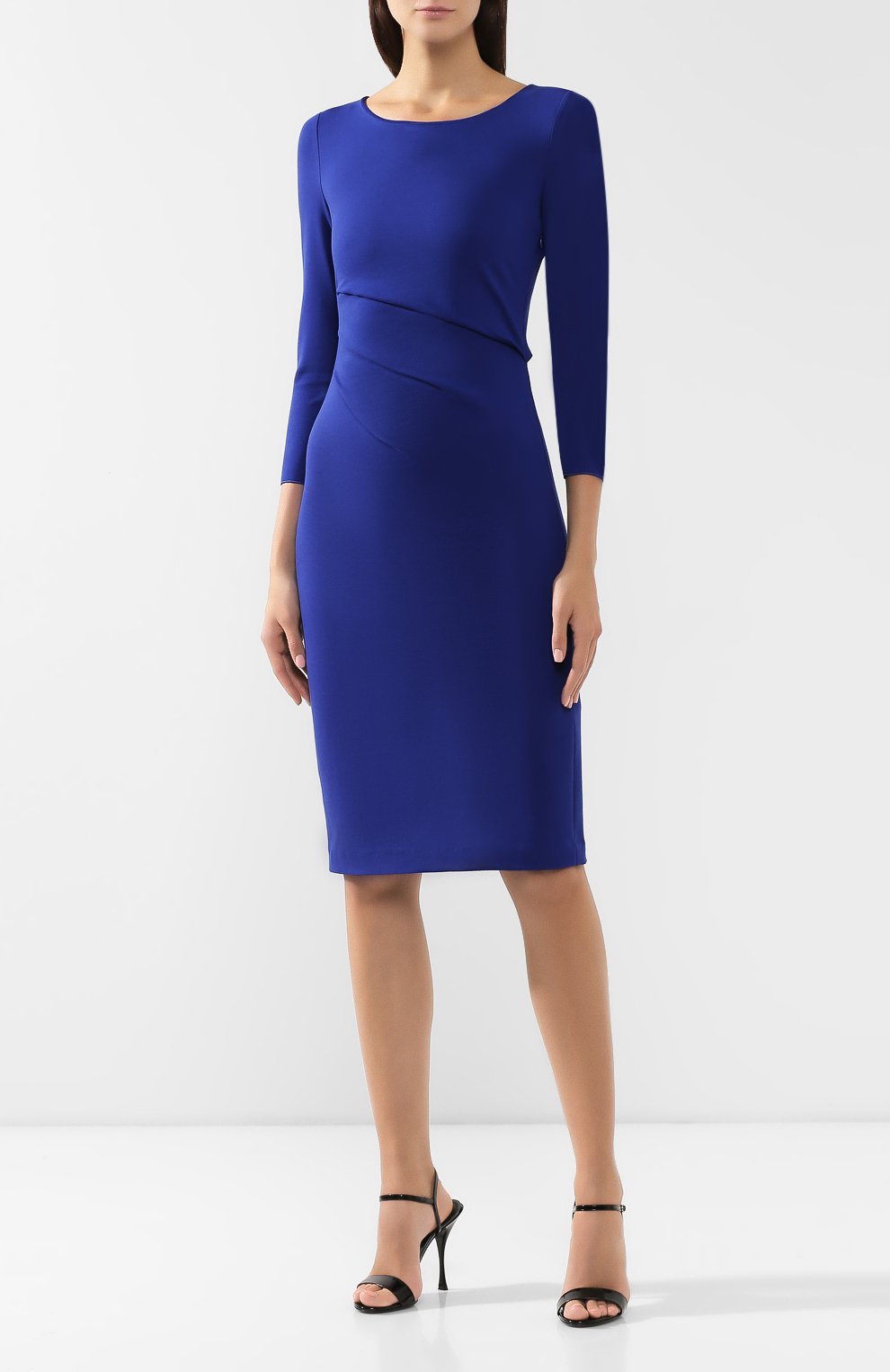 Платье из вискозы GIORGIO ARMANI синего цвета по цене 98700 руб., арт. 6GAA70/AJDRZ, фото 3 Платье из вискозы GIORGIO ARMANI, арт. 6GAA70/AJDRZ, фото 3
