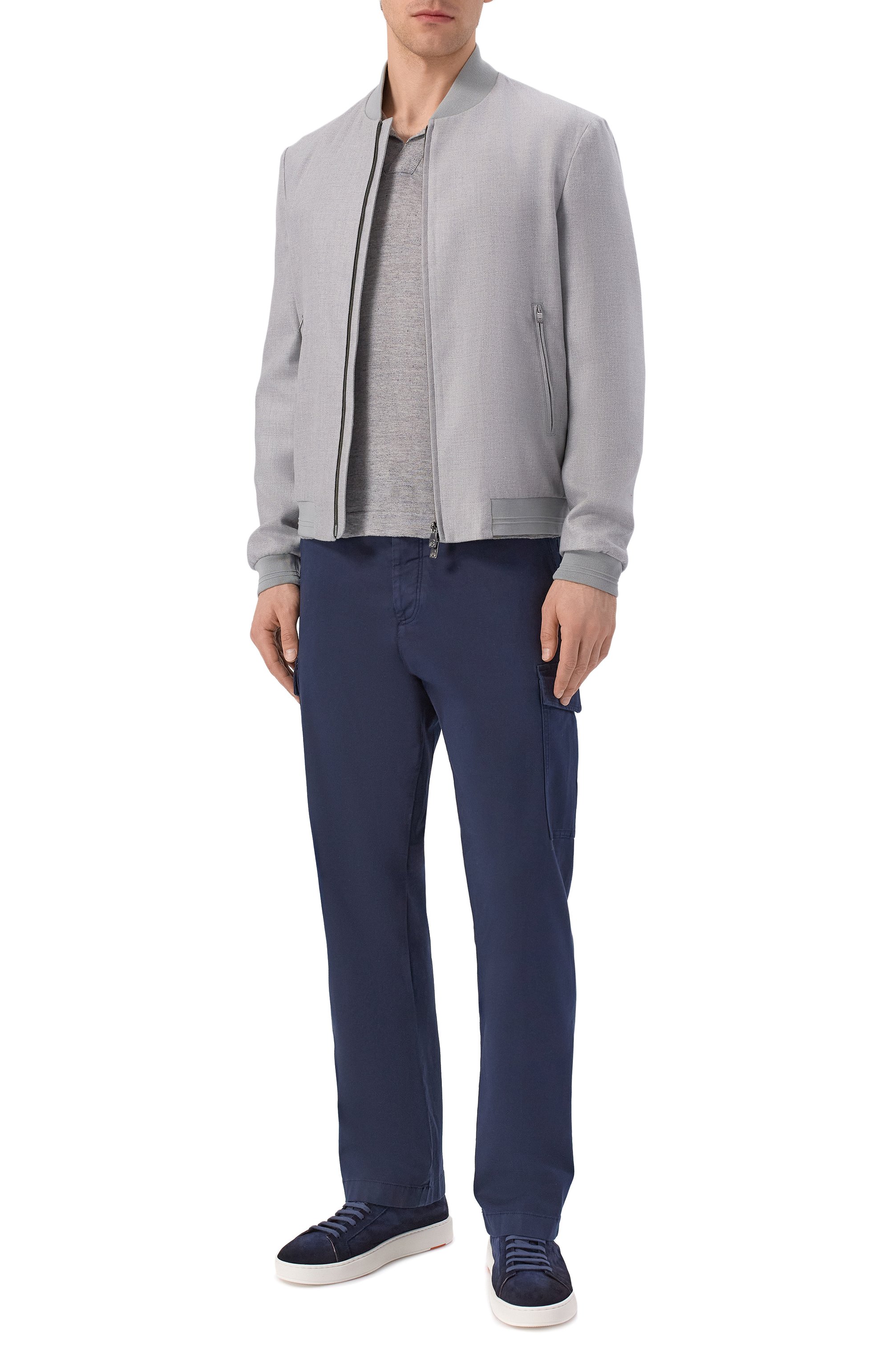 Поло изо льна и шелка ANDREA CAMPAGNA, арт. M5426-8087, фото 2