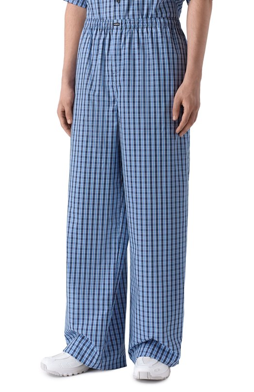 Хлопковые брюки VETEMENTS ME76PA044N/26132 P0PLIN Синий  ME76PA044N/26132 P0PLIN Фото 3