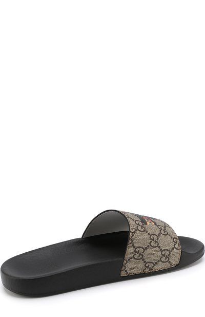 Кожаные шлепанцы с принтом GUCCI, арт. 508811/9N500, фото 3