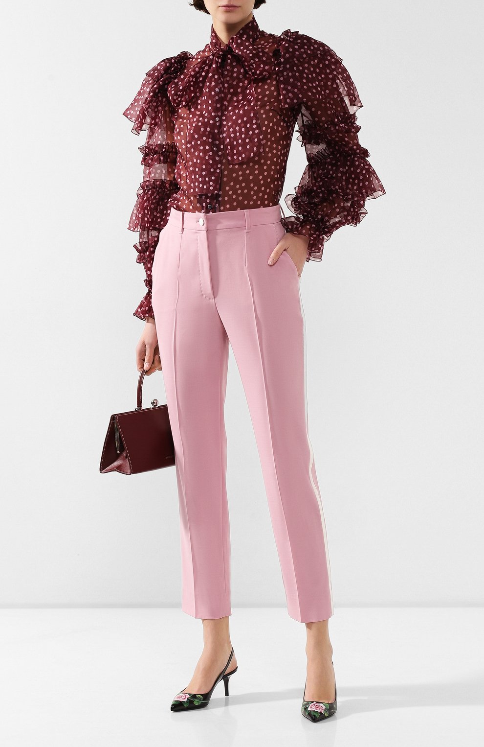 Брюки из смеси шерсти и шелка DOLCE & GABBANA, арт. FTBPAT/FUBAJ, фото 2