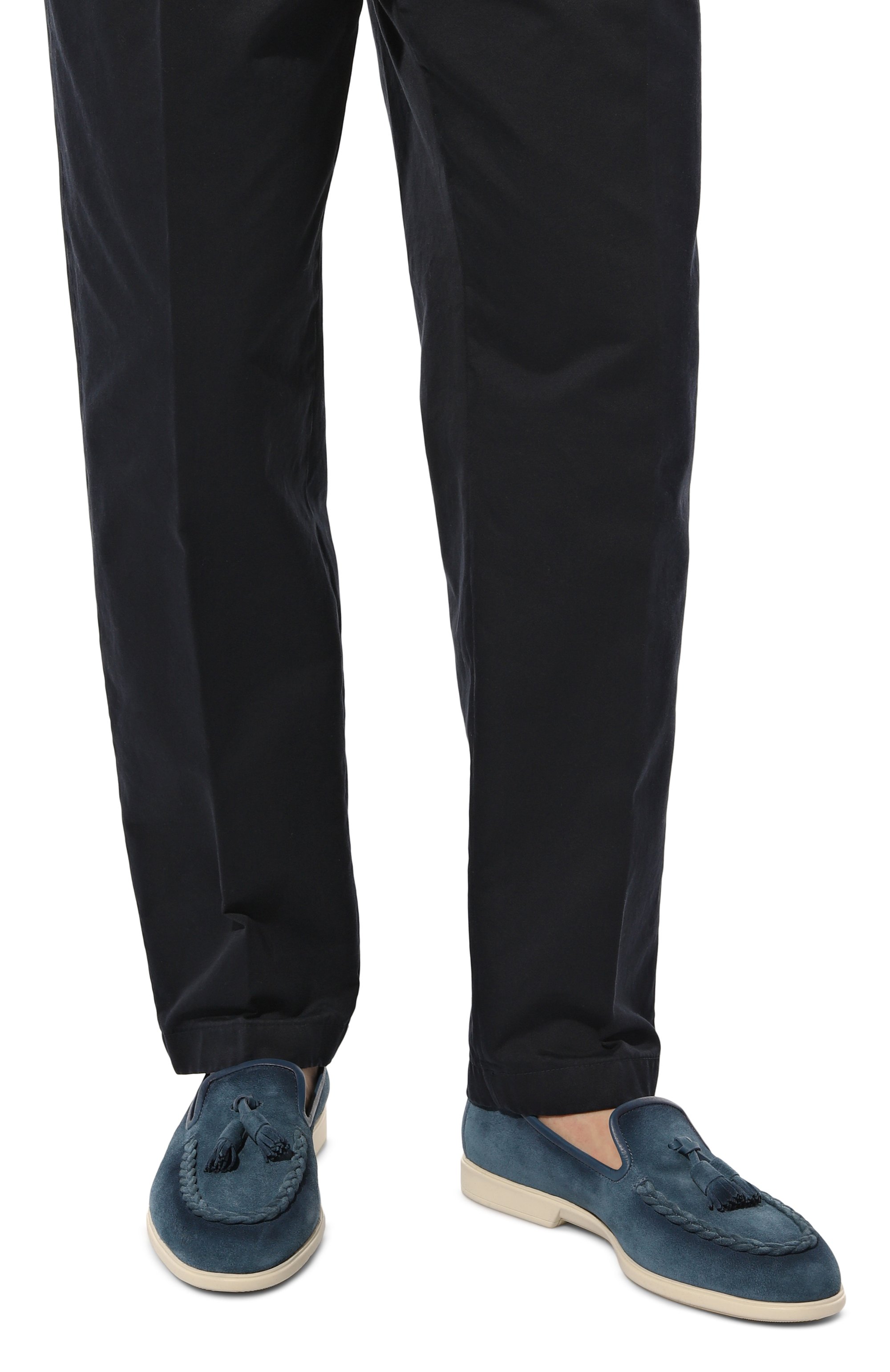 Замшевые лоферы malibu SANTONI синего цвета по цене 59950 руб., арт. MGAG18778TICSSG5U29, фото 3 Замшевые лоферы malibu SANTONI, арт. MGAG18778TICSSG5U29, фото 3