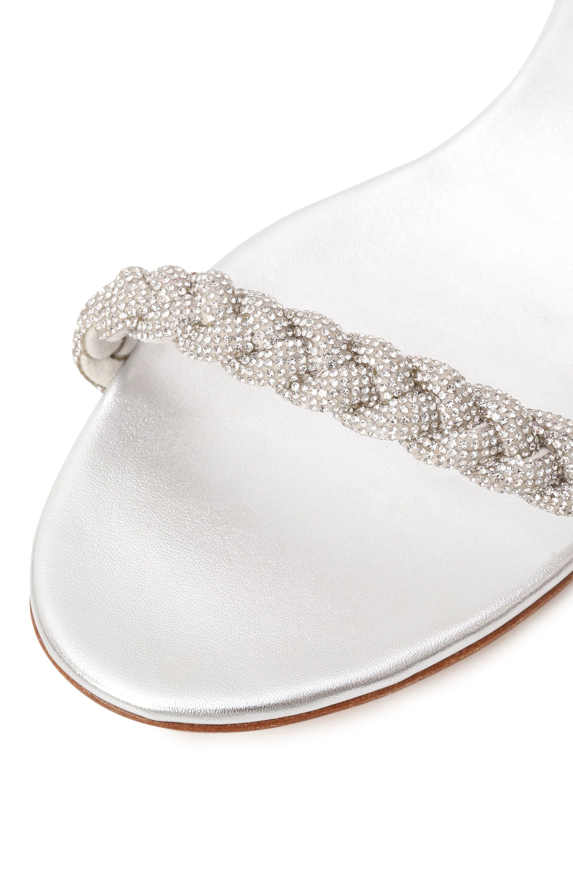 Комбинированные сандалии tacco CASADEI серебряного цвета по цене 98100 руб., арт. 1L871U010M/C1656, фото 7 Комбинированные сандалии tacco CASADEI, арт. 1L871U010M/C1656, фото 7