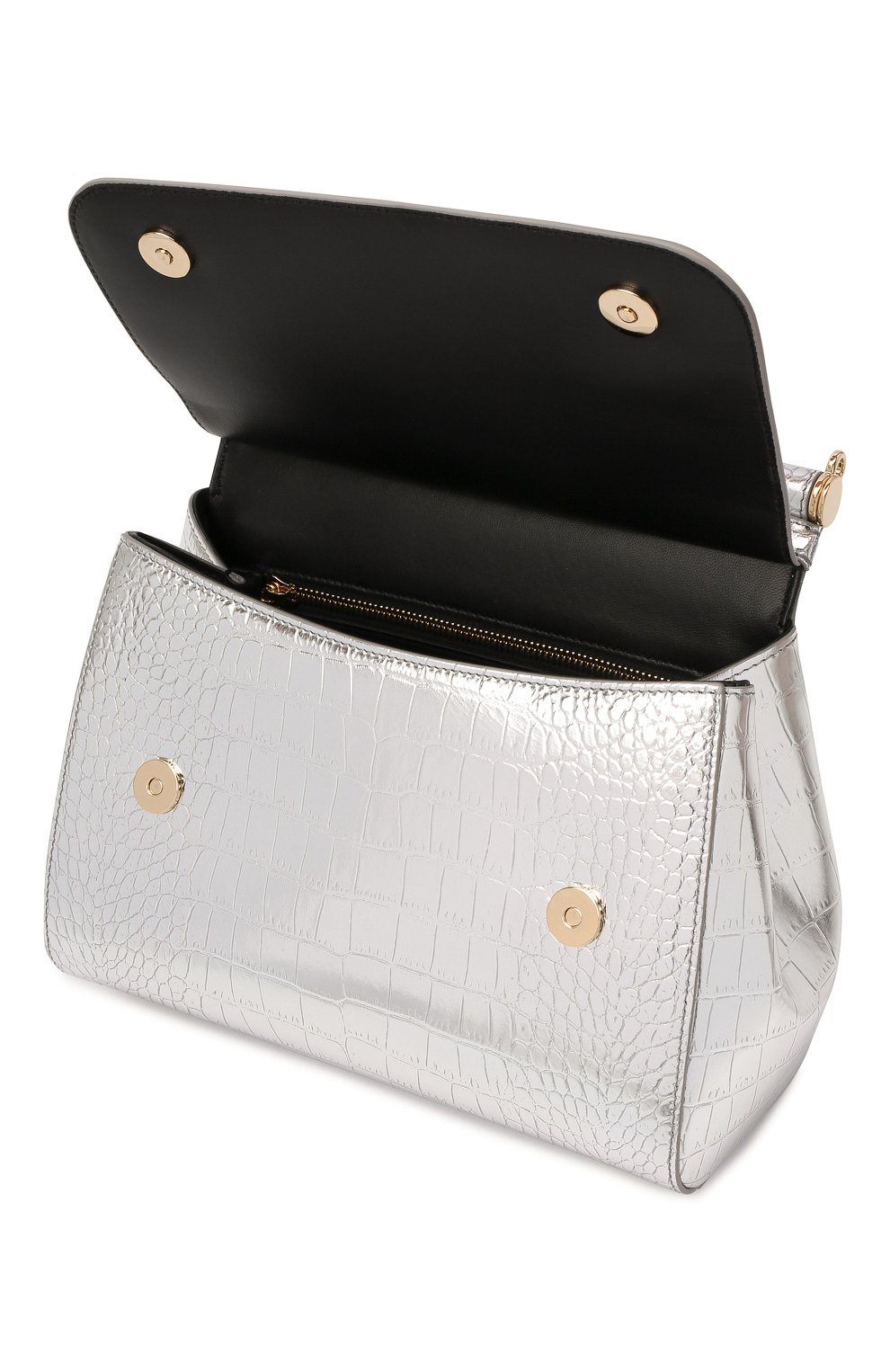 Сумка sicily medium DOLCE & GABBANA серебряного цвета по цене 236500 руб., арт. BB6002/AJ244, фото 5 Сумка sicily medium DOLCE & GABBANA, арт. BB6002/AJ244, фото 5