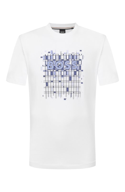Хлопковая футболка BOSS 50555799 Белый 50555799