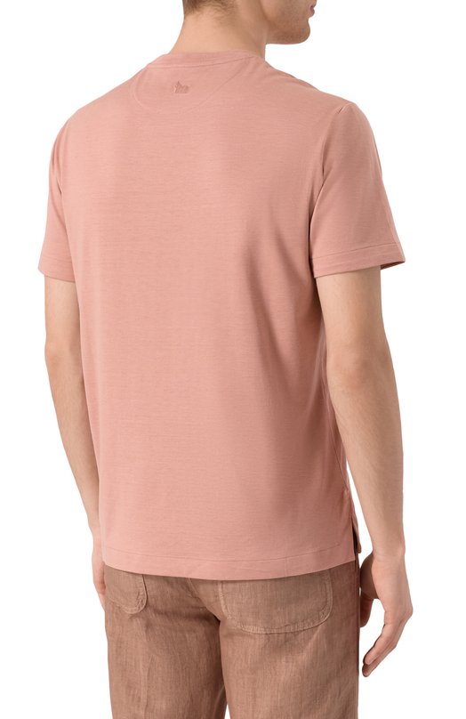 Футболка из шелка и хлопка Colombo TS00404/M0146-J0 Розовый  TS00404/M0146-J0 Фото 4