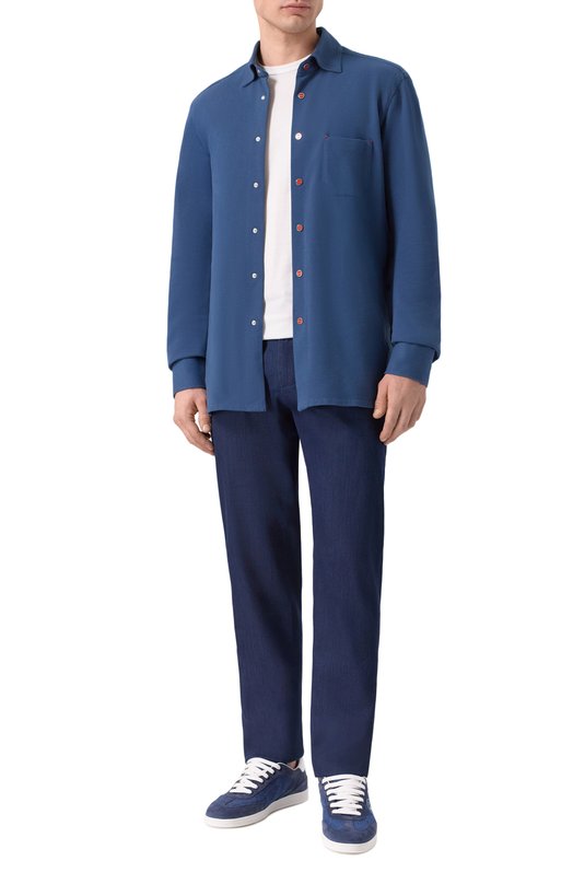 Хлопковая рубашка Kiton UMCNERPH0960110 Синий  UMCNERPH0960110 Фото 2